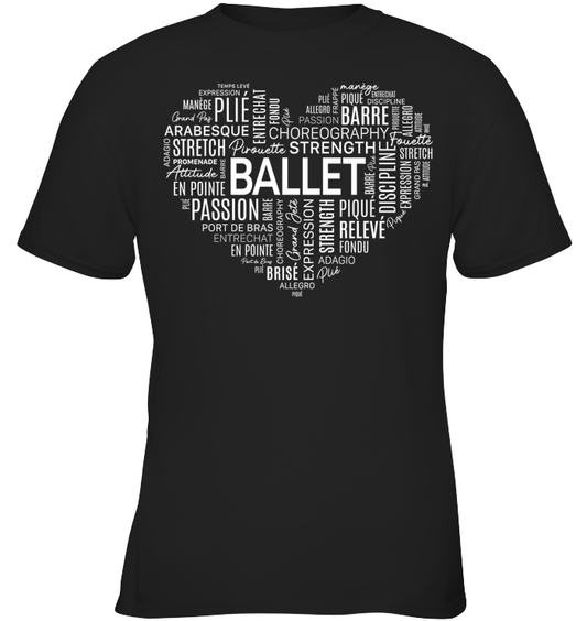 Ballet Passion Heart Youth T-shirt